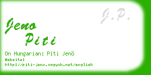 jeno piti business card